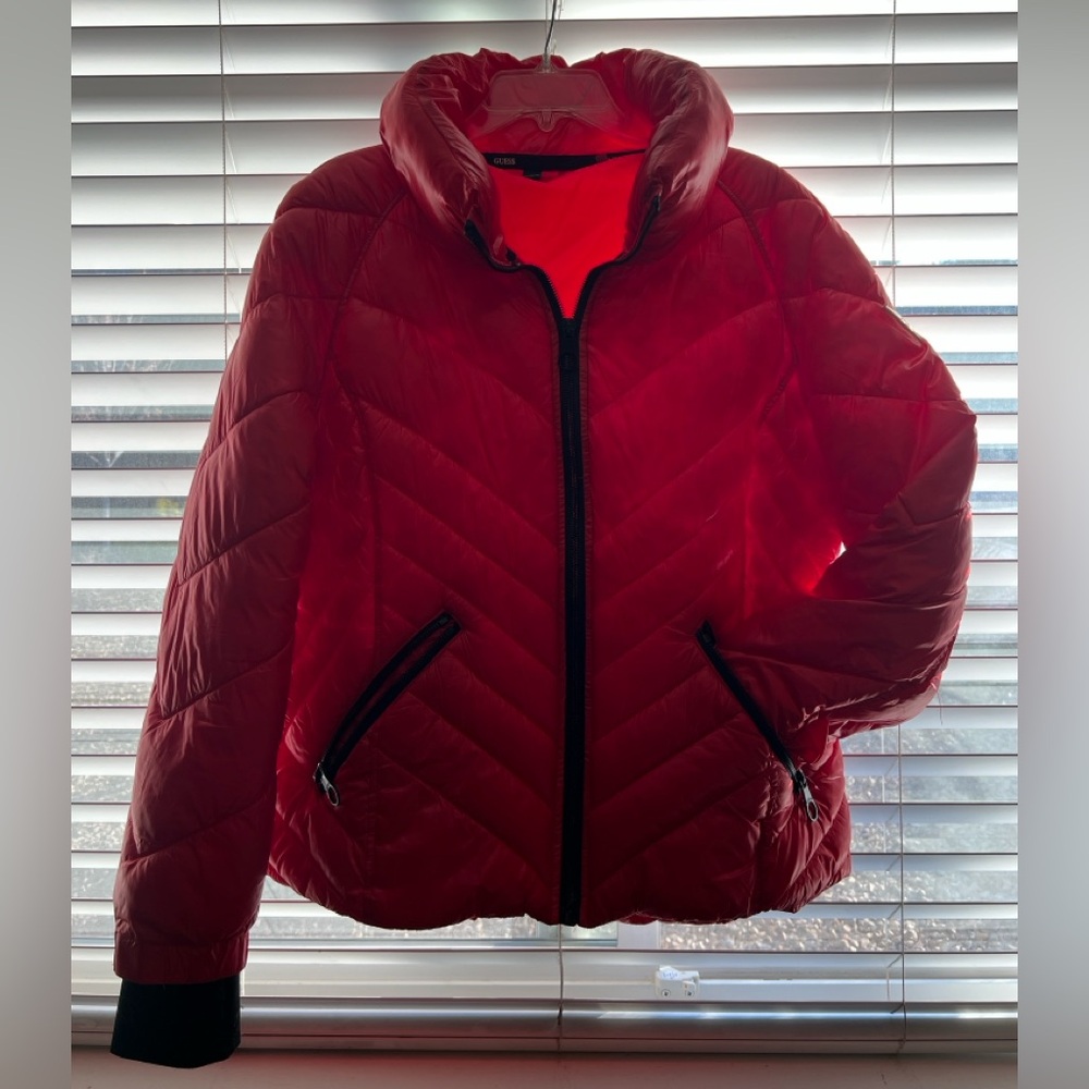 Guess Red Puffer Coat: Like New!!